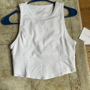 Beyond Yoga Cropped White Tank Top